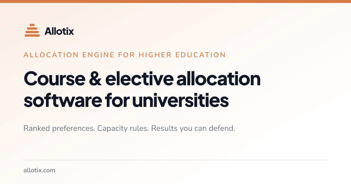 Allotix - Course & Elective Allocation SaaS