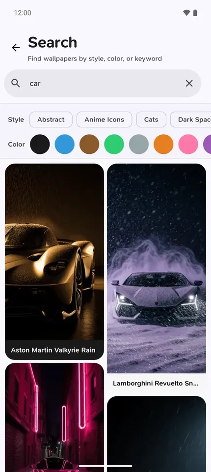 Wallpapered search